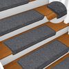 vidaXL Πατάκια Σκαλοπατιών 15 τεμ. Σκούρο Γκρι 65x21x4 εκ. με Ορθογώνια Άκρη