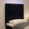 vidaXL Κεφαλάρι LED με φώτα λωρίδας LED Argyle Μαύρο 80 cm Βελούδο