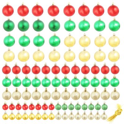 Μπάλες Χριστουγεννιάτικες 100 τεμ. Κόκκινες/Χρυσές/Πράσινες