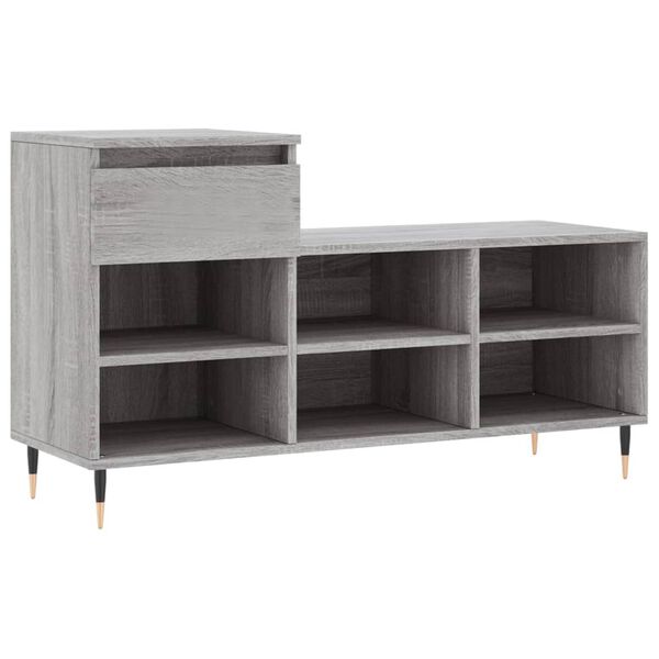 vidaXL Παπουτσοθήκη Γκρι Sonoma 102x36x60 εκ. από Επεξεργασμένο Ξύλο
