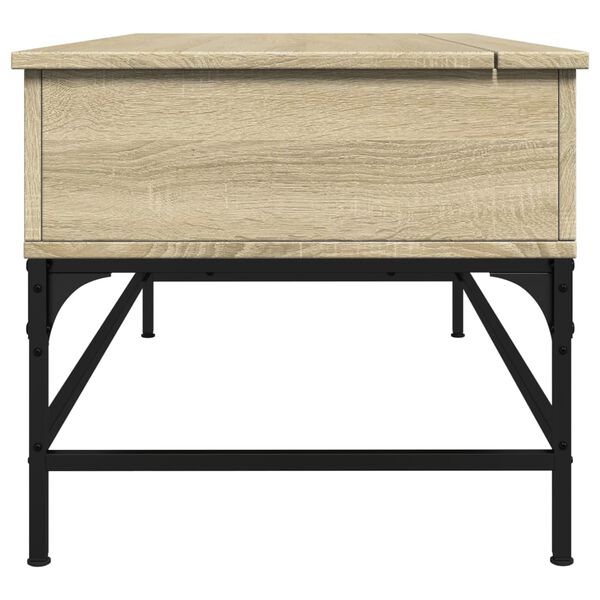 vidaXL Τραπεζάκι Σαλονιού Sonoma Δρυς 100x50x45εκ Επεξ. Ξύλο + Μέταλλο