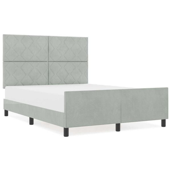vidaXL Σκελετός Κρεβατιού Ανοιχτό γκρι 140 x 190 cm Βελούδο