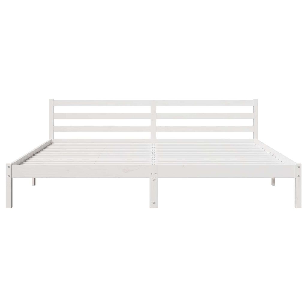 vidaXL Κρεβάτι με κεφαλάρι Λευκό 210 x 180 cm Μασίφ ξύλο πεύκου