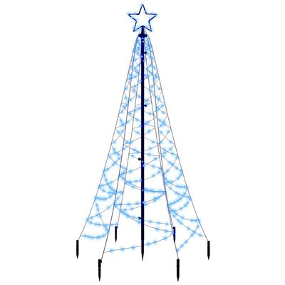 vidaXL Χριστουγεννιάτικο Δέντρο Με Ακίδα 200 LED Μπλε 180 εκ.