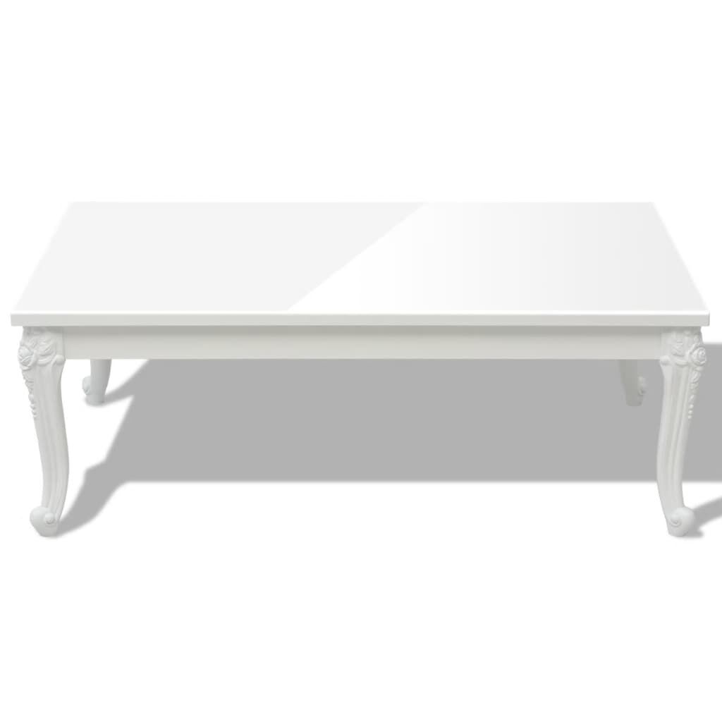 vidaXL Τραπεζάκι Σαλονιού Γυαλιστερό Λευκό 115 x 65 x 42 εκ.