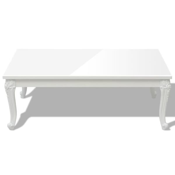 vidaXL Τραπεζάκι Σαλονιού Γυαλιστερό Λευκό 115 x 65 x 42 εκ.