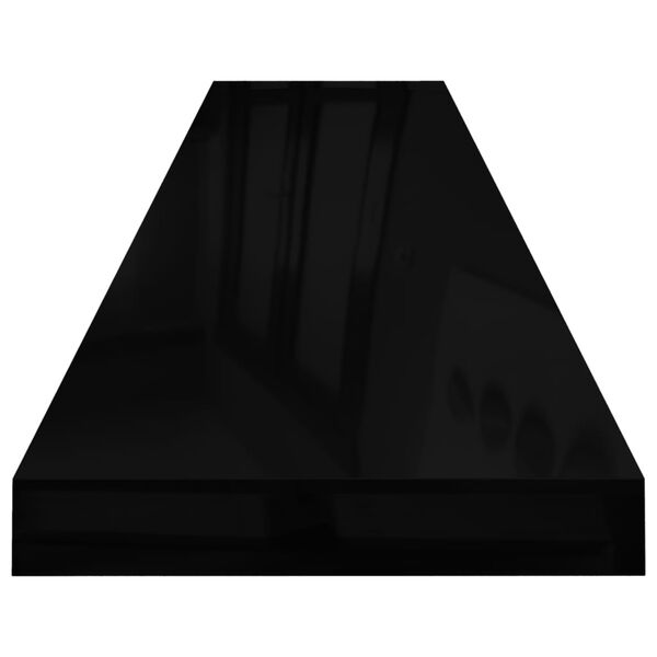 vidaXL Ράφι Τοίχου Γυαλιστερό Μαύρο 120x23,5x3,8 εκ. MDF