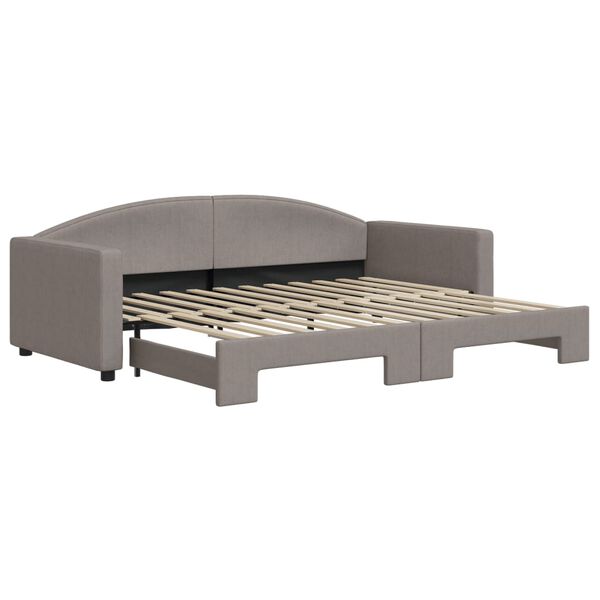 vidaXL Καναπές Κρεβάτι Συρόμενος Γκρι / Μπεζ 90 x 200 εκ. Υφασμάτινος