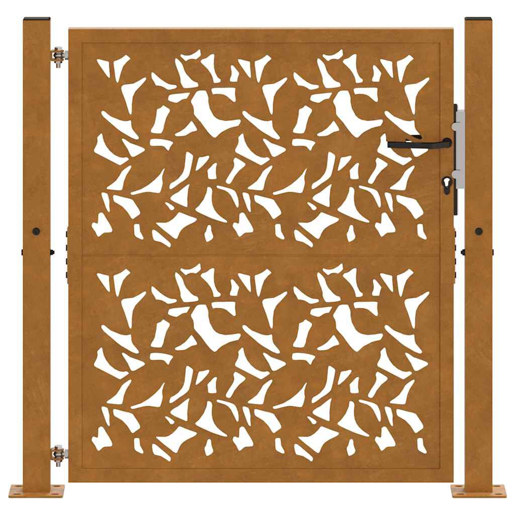 vidaXL Πύλη κήπου 105x105 cm από χάλυβα με φύλλα καιρικές συνθήκες