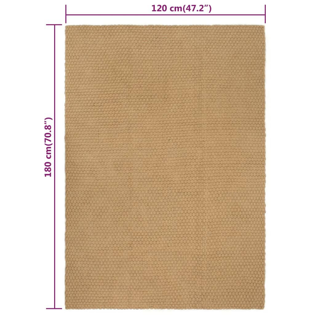 vidaXL Χαλί Ορθογώνιο Φυσικό 120x180 εκ. Γιούτα