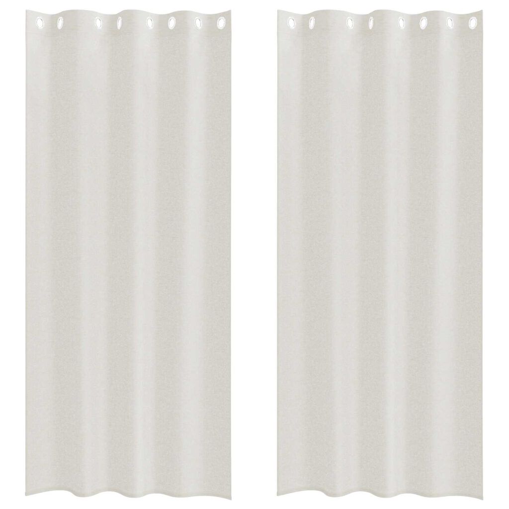 vidaXL Κουρτίνες με κουρτίνες 2 pcs Κρεμ 140 x 245 εκ. Πολυεστέρας