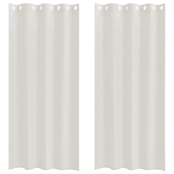 vidaXL Κουρτίνες με κουρτίνες 2 pcs Κρεμ 140 x 245 εκ. Πολυεστέρας