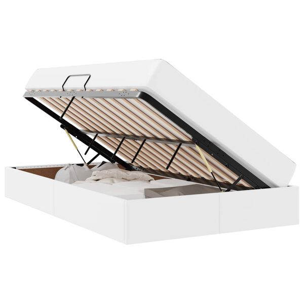 vidaXL Κρεβάτι με αποθηκευτικό χώρο και στρώμα Λευκό 120 x 190 cm