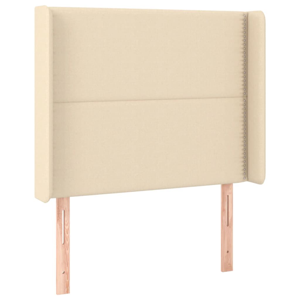 vidaXL Κρεβάτι Boxspring με Στρώμα Κρεμ 90x190 εκ.Υφασμάτινο