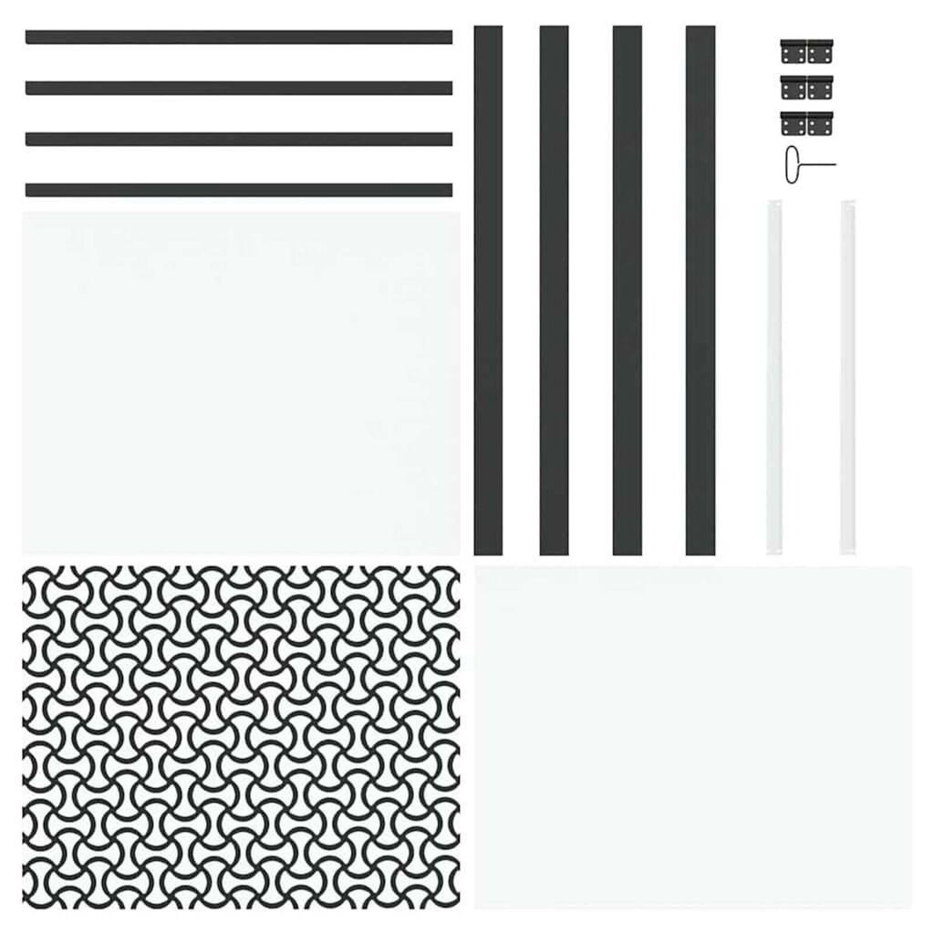 vidaXL Εσωτερική Πόρτα Μαύρο 93 x 201.5 cm Tempered γυαλί, Αλουμίνιο