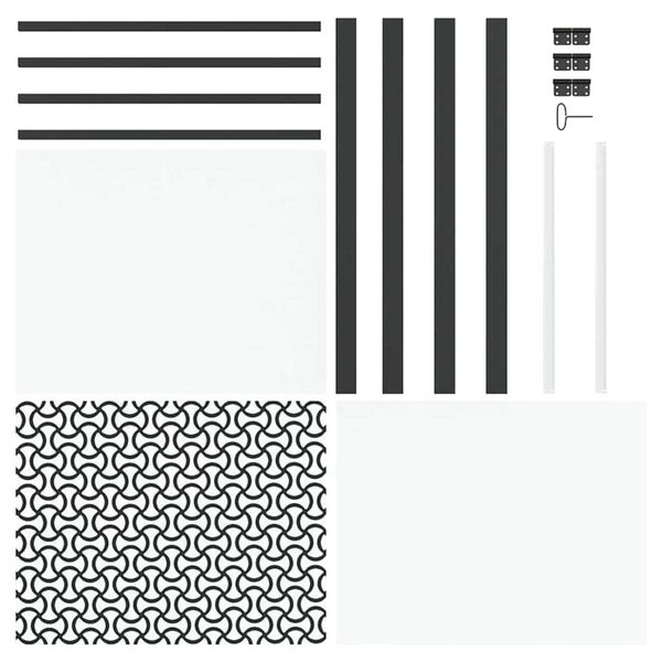 vidaXL Εσωτερική Πόρτα Μαύρο 93 x 201.5 cm Tempered γυαλί, Αλουμίνιο