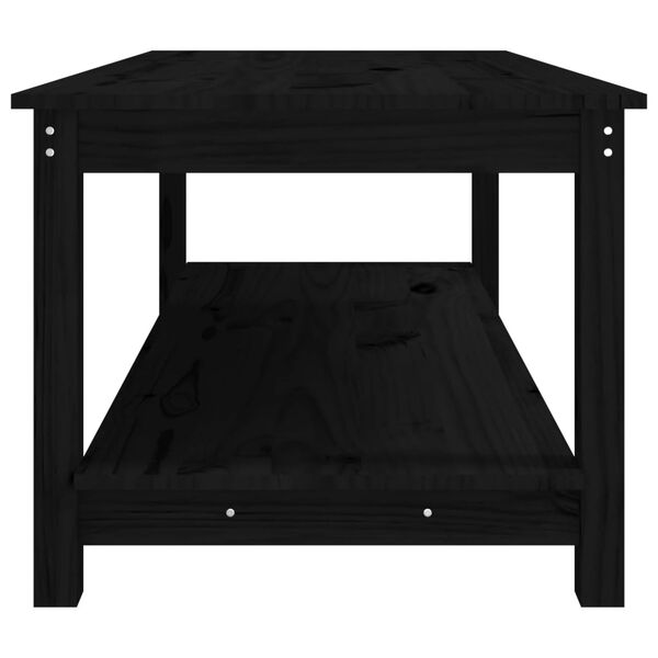vidaXL Τραπεζάκι Σαλονιού Μαύρο 110x55x45 εκ. από Μασίφ Ξύλο Πεύκου