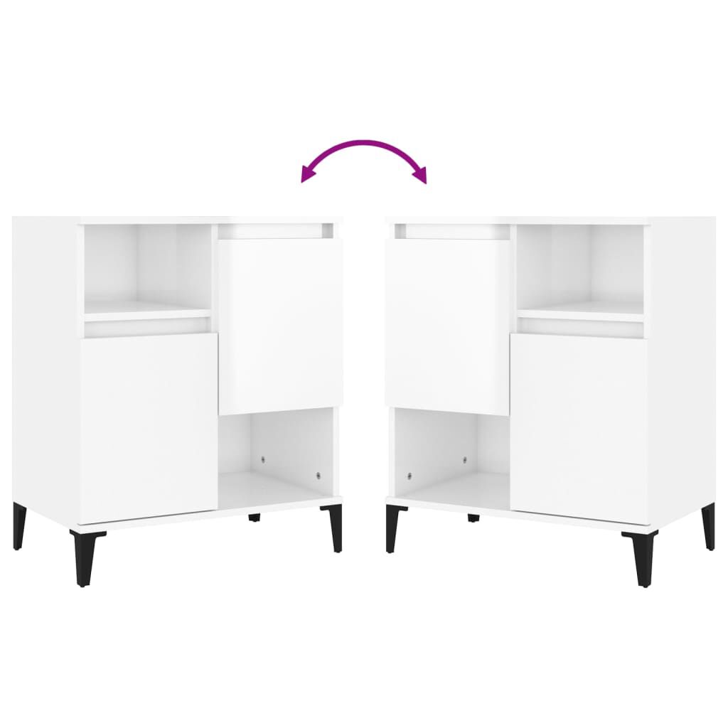 vidaXL Ντουλάπια 2 τεμ. Γυαλιστ. Λευκό 60x35x70 εκ. Επεξεργασμένο Ξύλο