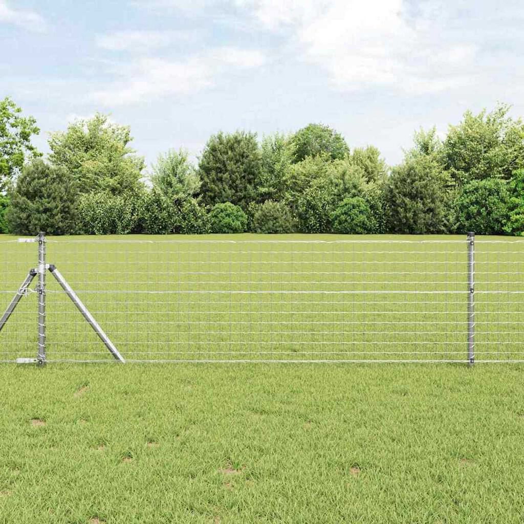 vidaXL Πό posts φράχτη 12 pcs Ασημί 100 cm Ατσάλι με Επικάλυψη Πούδρας
