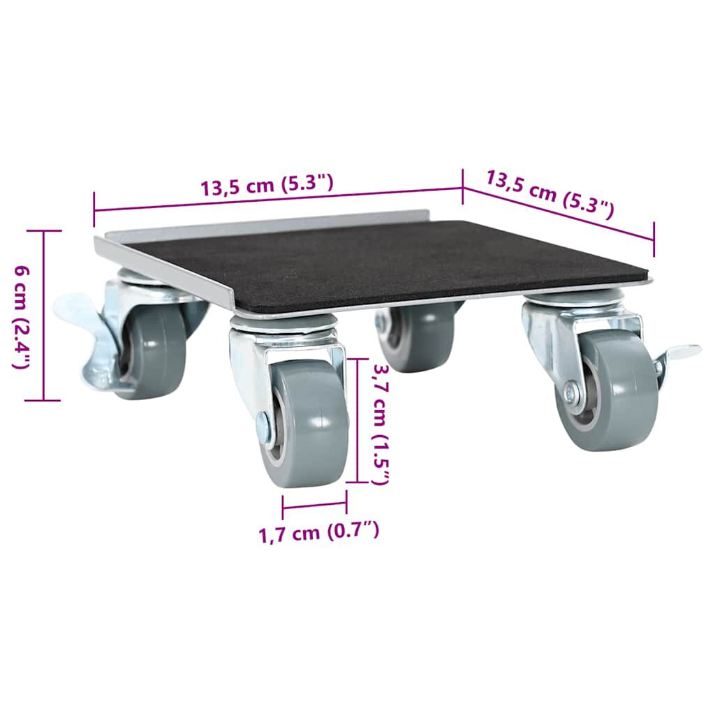 vidaXL Ρόλοι Επίπλων 4 τεμ. με Ανυψωτικό 13,5x13,5x6 εκ. Ατσάλι 1300 κιλά
