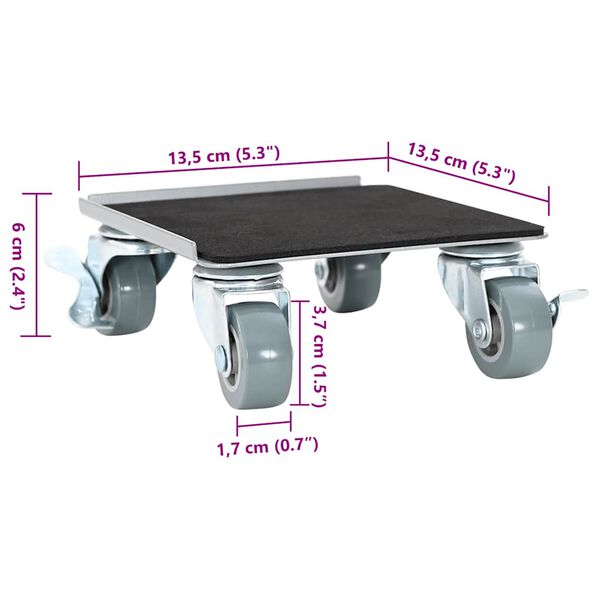 vidaXL Ρόλοι Επίπλων 4 τεμ. με Ανυψωτικό 13,5x13,5x6 εκ. Ατσάλι 1300 κιλά