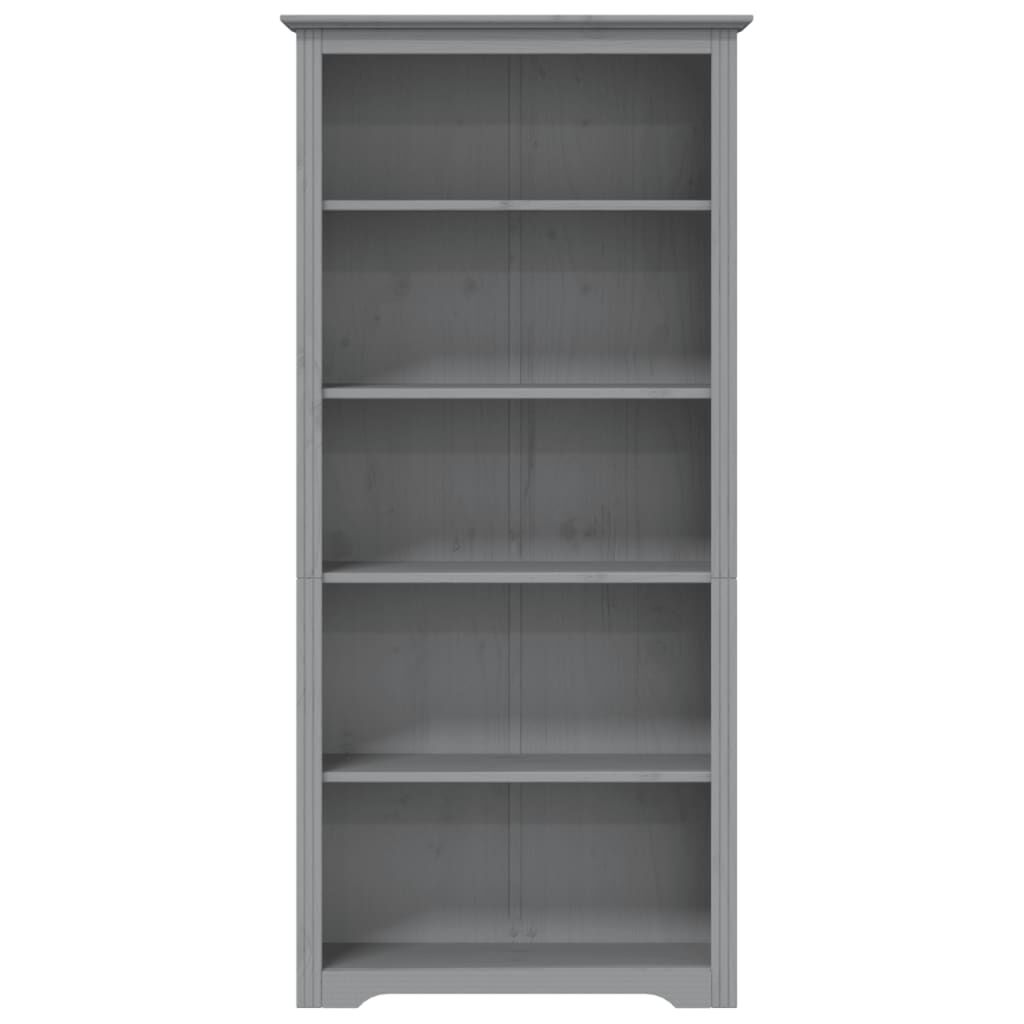 vidaXL Βιβλιοθήκη BODO 5 Επ. Γκρι 82x40x173 εκ. από Μασίφ Ξύλο Πεύκου