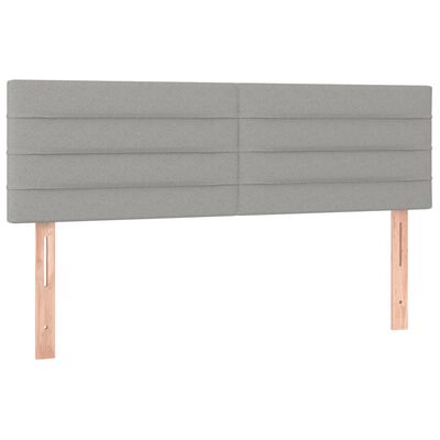vidaXL Κρεβάτι Boxspring με Στρώμα Ανοιχτό Γκρι 140x190 εκ. Υφασμάτινο