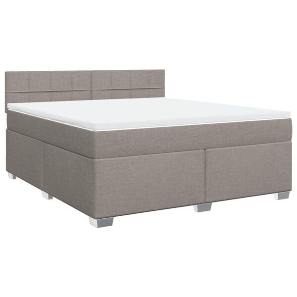 vidaXL Κρεβάτι Boxspring με Στρώμα Taupe 180x200 εκ. Υφασμάτινο