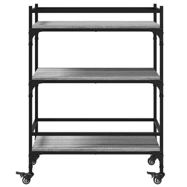 vidaXL Τρόλεϊ Κουζίνας Sonoma Γκρι 65x40x86,5 εκ. Επεξεργασμένο Ξύλο