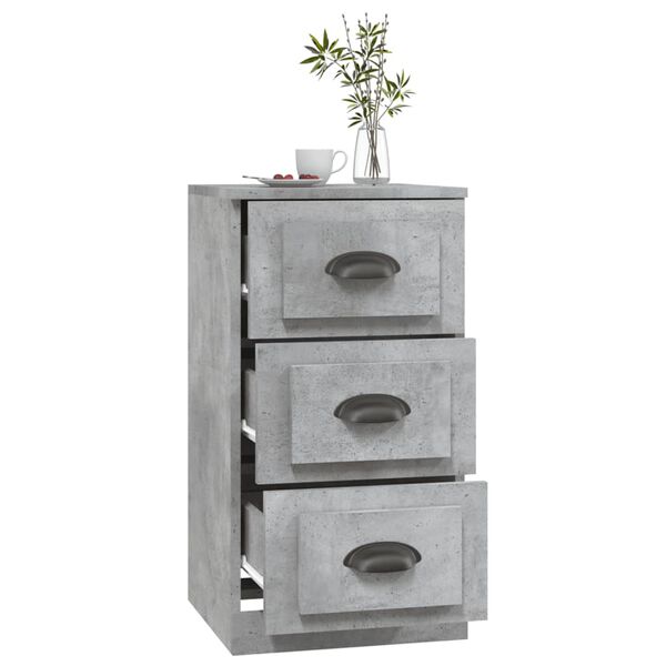 vidaXL Μπουφές Γκρι Σκυροδέματος 36x35,5x67,5 εκ. Επεξεργασμένο Ξύλο