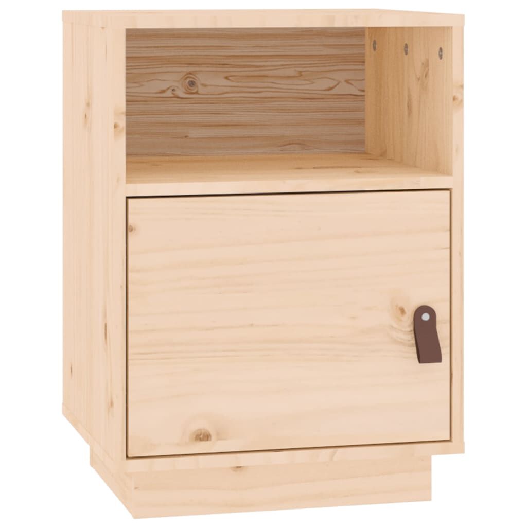 vidaXL Κομοδίνο Λευκό 40 x 34 x 55 εκ. από Μασίφ Ξύλο Πεύκου
