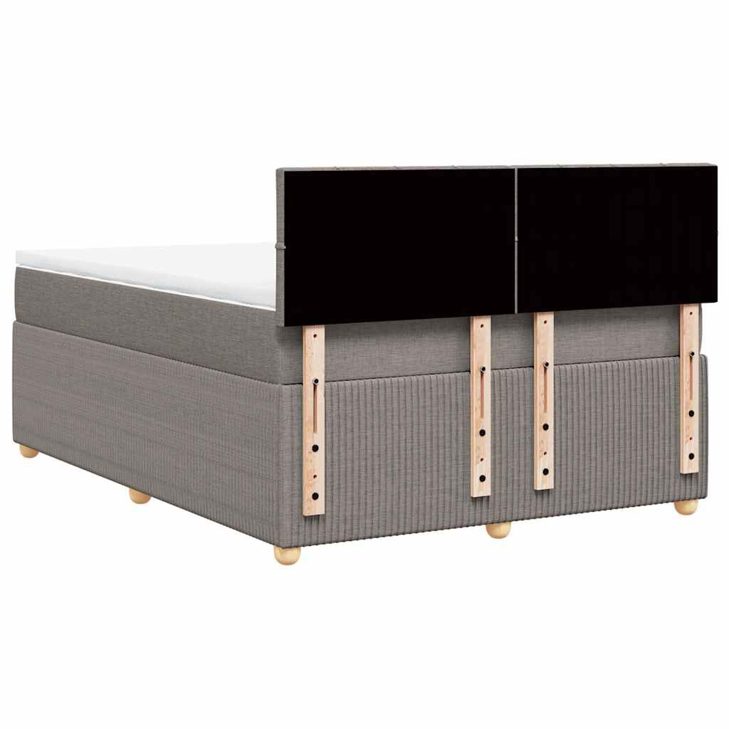 vidaXL Κρεβάτι Boxspring με Στρώμα Taupe 160x200 εκ. Υφασμάτινο