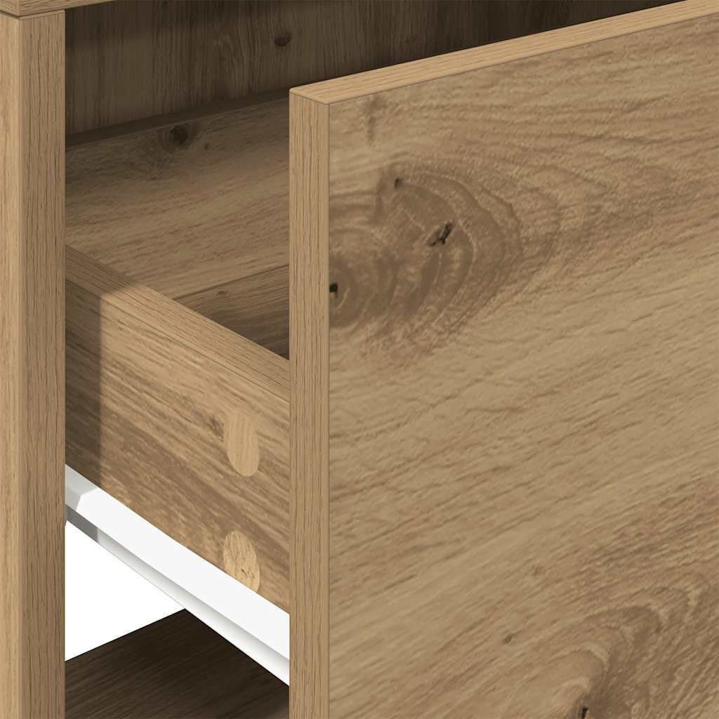 vidaXL Κομοδίνα με συρτάρι 2 τεμ. Αρτισιανή Δρυς 51x31x47 εκ.