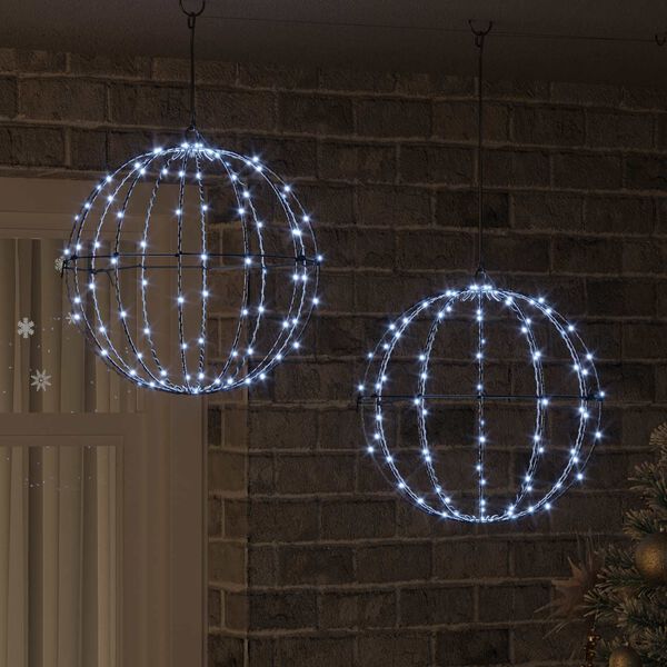 vidaXL &Mu;&pi;ά&lambda;&alpha; &mu;&epsilon; 192 LED 2 pcs &Psi;&upsilon;&chi;&rho;ό &lambda;&epsilon;&upsilon;&kappa;ό 40,5 x 40,5 x 42 &epsilon;&kappa; &Mu;έ&tau;&alpha;&lambda;&lambda;&omicron;