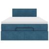 vidaXL Οθωμανικό κρεβάτι με στρώμα σκούρο μπλε 120x190 cm Velvet