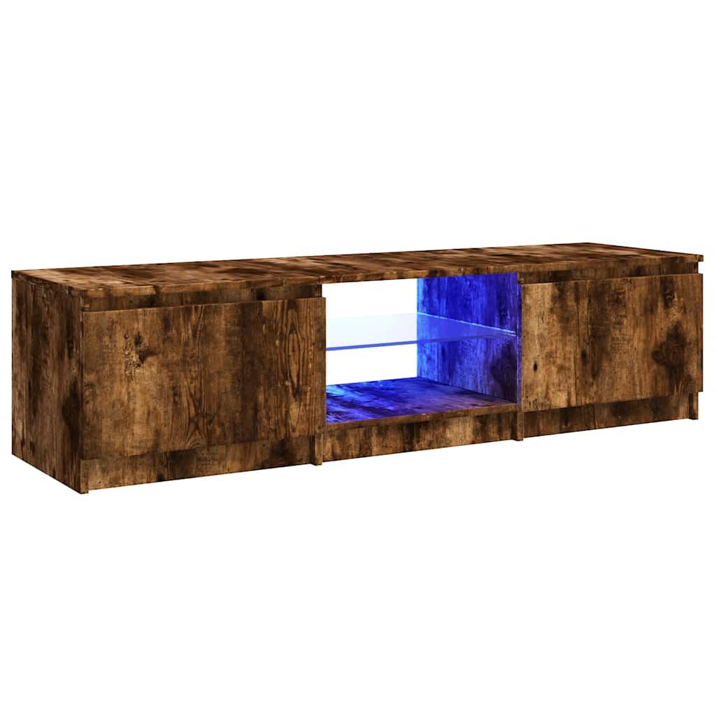 vidaXL Έπιπλο Τηλεόρασης με LED Καπνιστή Δρυς 140x40x35,5 εκ.