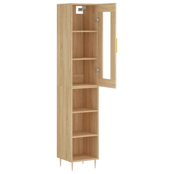vidaXL Μπουφές Sonoma δρυς 34,5 x 34 x 180 εκ. από Επεξεργασμένο Ξύλο