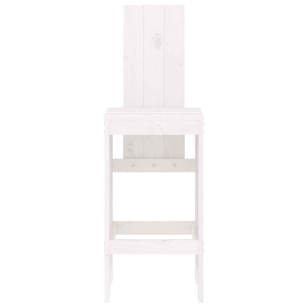 vidaXL Σκαμπό Μπαρ 2 τεμ. Λευκά 40 x 42 x 120 εκ. Μασίφ Ξύλο Πεύκου