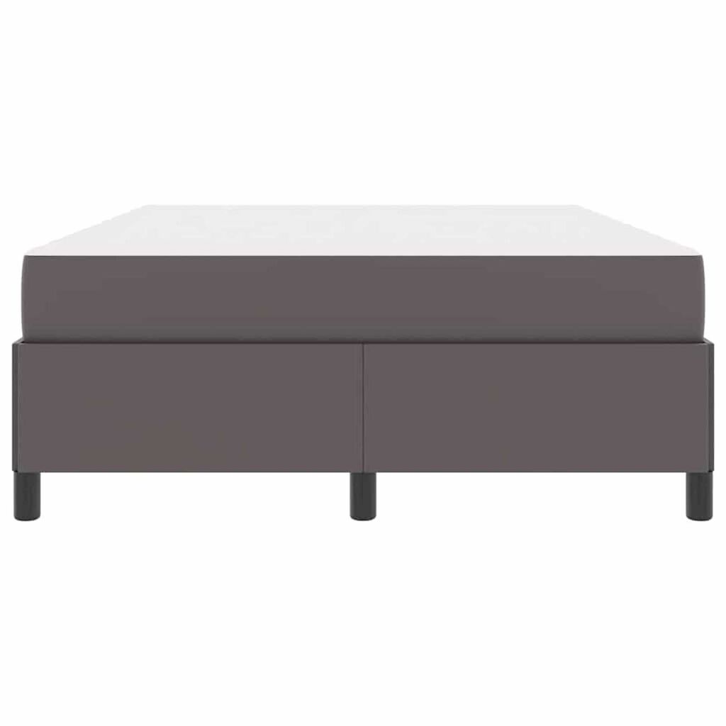 vidaXL Σκελετός κρεβατιού με στρώμα Γκρι 140 x 200 cm Τεχνητό δέρμα
