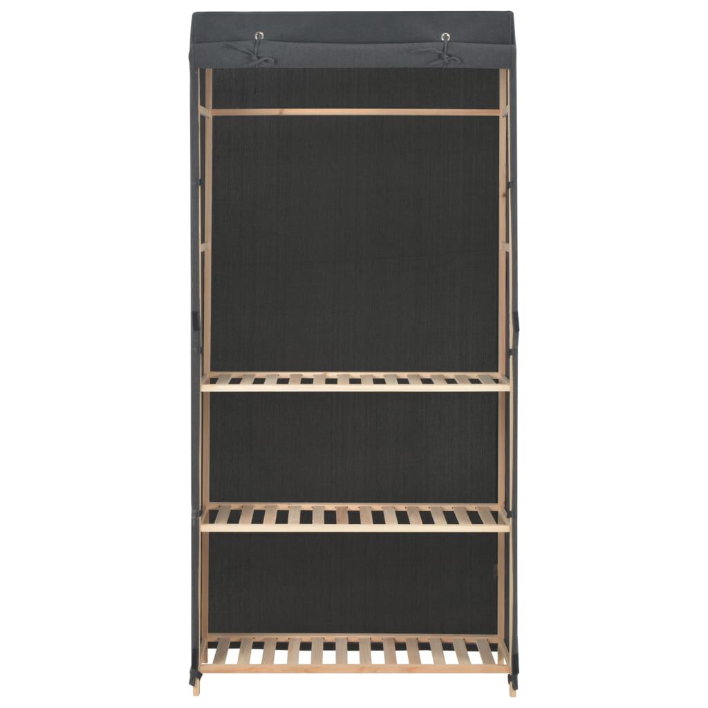vidaXL Ντουλάπα με 3 Ράφια Γκρι 79 x 40 x 170 εκ. Υφασμάτινη