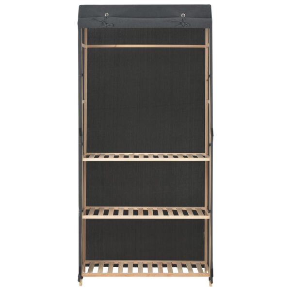vidaXL Ντουλάπα με 3 Ράφια Γκρι 79 x 40 x 170 εκ. Υφασμάτινη