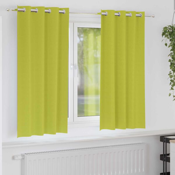 vidaXL Κουρτίνες με κουρτίνες 2 pcs Λαχανί 175 x 140 εκ. Πολυεστέρας