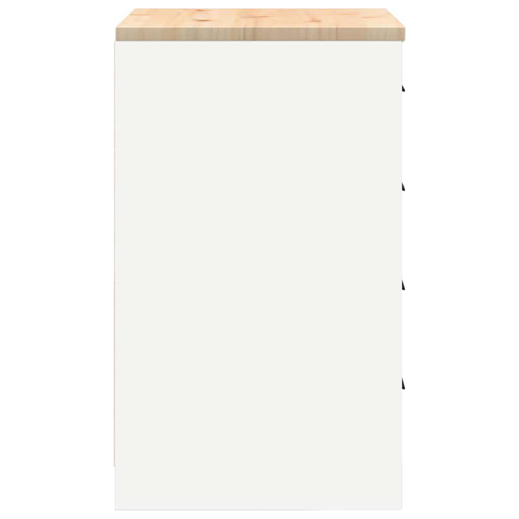 vidaXL ντουλάπι αποθήκευσης γκαράζ Λευκό 60x51x85 εκ μασίφ ξύλο πεύκο