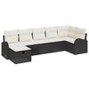 vidaXL Σετ Καναπέ Κήπου 7 pcs Μαύρο και κρεμ 289 x 124 x 85 εκ.