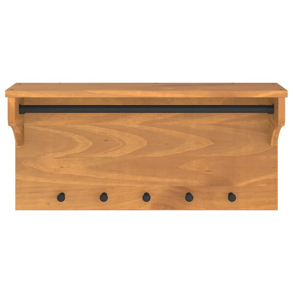vidaXL Επίτοιχη κρεμάστρα παλτών SANDNES 87x30x42 εκ. Πεύκο μασίφ ξύλο
