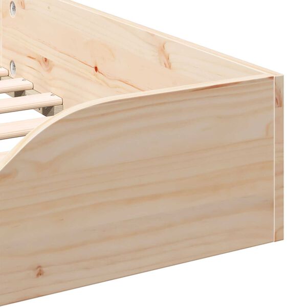 vidaXL Κρεβάτι δαπέδου Καφέ 80 x 200 cm Συμπαγές ξύλο πεύκου