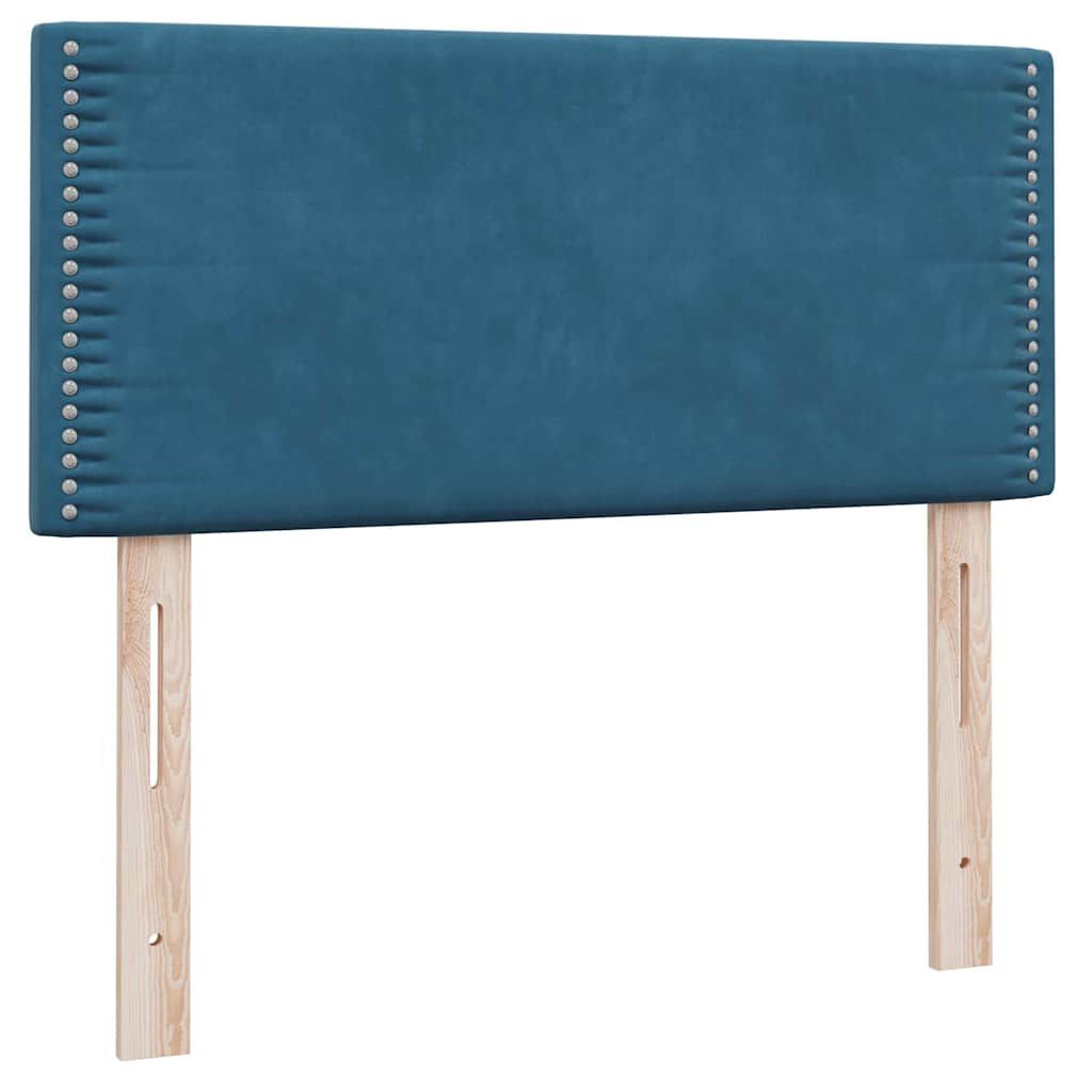 vidaXL Κρεβάτι Boxspring με Στρώμα Σκούρο Μπλε 90x220 εκ. Βελούδινο