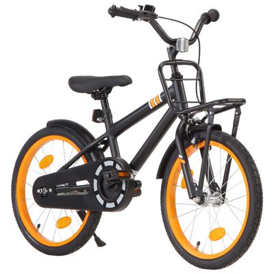 vidaXL Ποδήλατο Παιδικό Μαύρο/Πορτοκαλί 18 Ιντσών με Μπροστινή Σχάρα