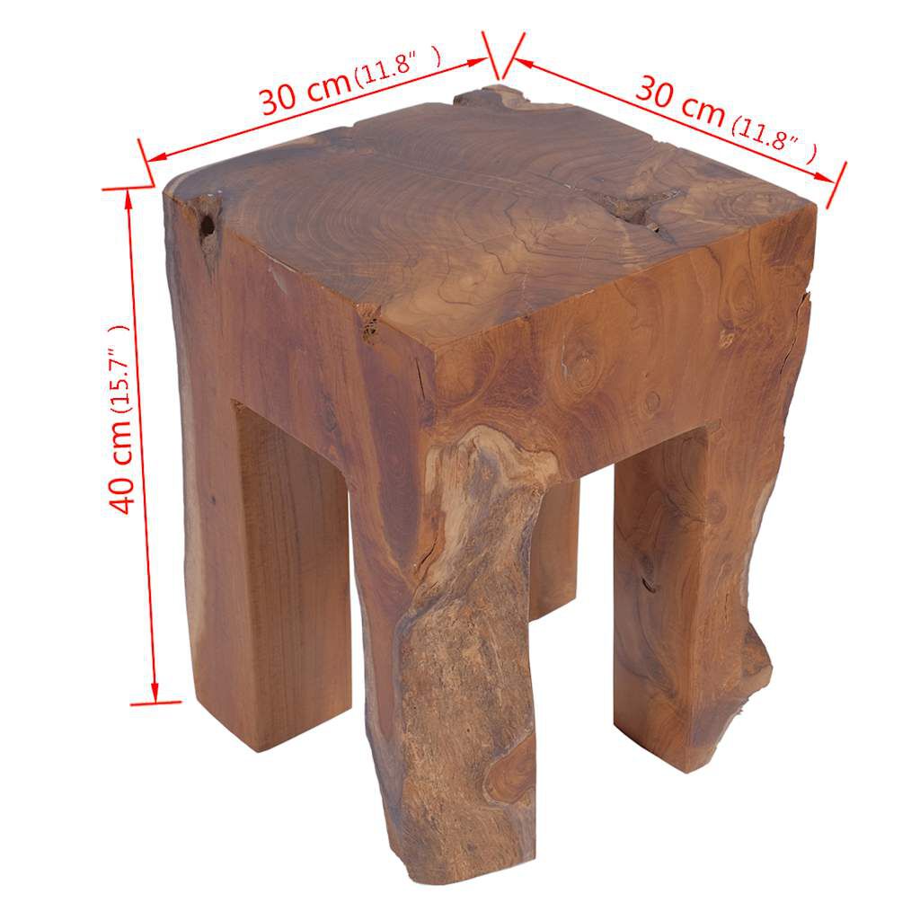 vidaXL Σκαμπό από Μασίφ Ξύλο Teak