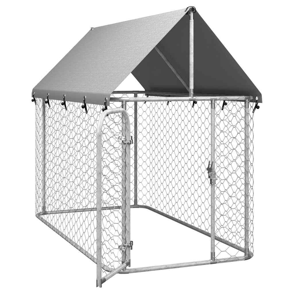 vidaXL Κλουβί Σκύλου Εξωτερικού Χώρου 200 x 100 x 150 εκ. με Στέγαστρο
